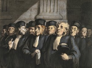 Os advogados da acusação, início da década de 1860 de Honoré Daumier