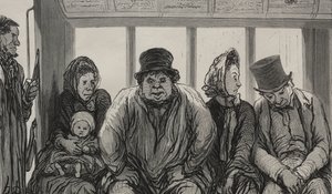O Omnibus: Interior do Omnibus. de Honoré Daumier