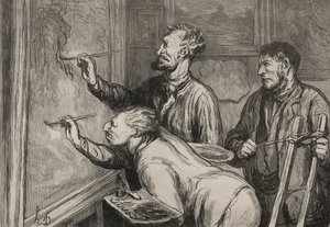 Os Pintores: O Último Traço do Pincel, Exposição de 1868. de Honoré Daumier