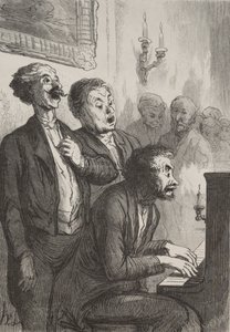 Os cantores: Os cantores no salão. de Honoré Daumier