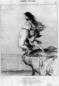A morte de Sapho (Sappho). "Jovem senhora, vê ou leva-nos a amar! Sob os nossos pés tão bonitinhos, o gueux cava um abismo, ou caímos facilmente; pois do prazer ao crime o caminho é muito curto". Serie de l