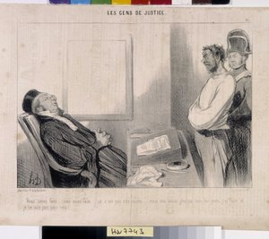 O povo da justiça. Cartoon de Honore Daumier (1808-1879), 37,5x28. Extraído do jornal Le" Charivari", Musee des Beaux Arts, Palais Longchamp, Marselha. de Honoré Daumier