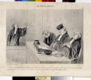 O povo da justiça. Cartoon de Honore Daumier (1808-1879), do jornal Le" Charivari", 37,5x28. Musee des Beaux Arts, Palais Longchamp, Marselha. de Honoré Daumier