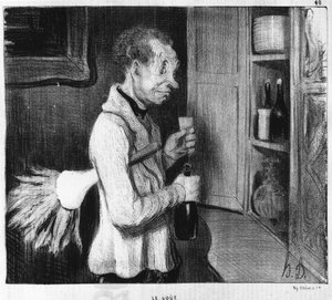 O sabor: série do "Cinq sens", de Honore Daumier (1808-1879). "Charivari". de Honoré Daumier