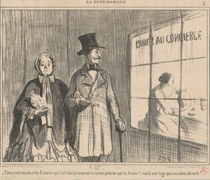 Aqui, aqui está a mamzelle palmyre fazendo... de Honoré Daumier