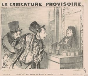 Tudo é pago? Nós só fizemos... oi de Honoré Daumier