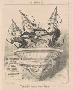 Três santos na mesma stoup de Honoré Daumier