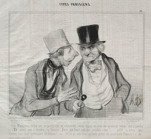 Tipos parisienses, placa 26: Sim, senhor, seu ar respeitável me encoraja... de Honoré Daumier