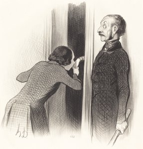 Um amante muito feliz de Honoré Daumier