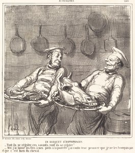 Um banquete de comedores de cavalos de Honoré Daumier