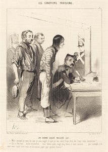 Um homem salvo apesar de si mesmo de Honoré Daumier