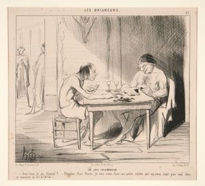 Um belo trocadilho. Você tem um seis, General? de Honoré Daumier