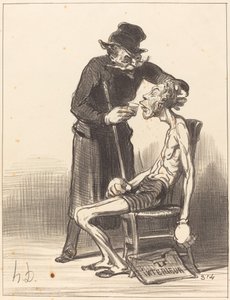 Um lutador infeliz de Honoré Daumier