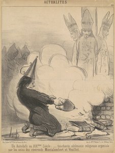 Um livro queimando no século 19 de Honoré Daumier