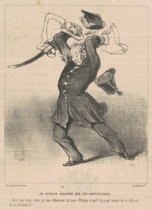 Um cidadão exasperado com as búfalos de Honoré Daumier