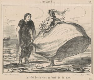 Um efeito crinolina à beira-mar de Honoré Daumier