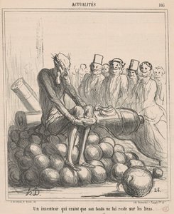 Um inventor que teme que seu fundo permaneça... de Honoré Daumier