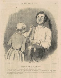 Um dia de celebração e suspensórios de Honoré Daumier