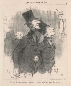Un jour de représentation a benéfice de Honoré Daumier