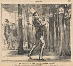 Um cavalheiro com sorte na Champs-Elysées de Honoré Daumier