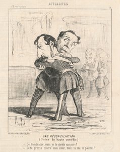 Uma reconciliação, cena de alta comédia... de Honoré Daumier