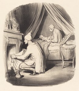Uma noite inquieta de Honoré Daumier