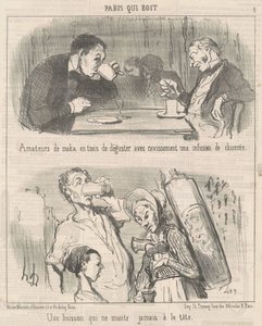 Uma bebida que nunca vai para sua cabeça de Honoré Daumier