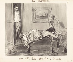 Une élè...zélée travaillant a domicile de Honoré Daumier