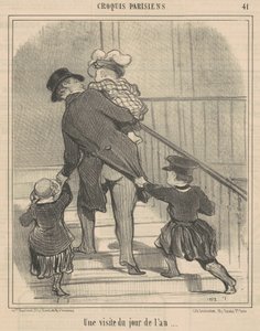Uma visita de ano novo de Honoré Daumier
