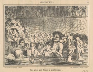 Vista tirada nos banhos de quatro sous de Honoré Daumier