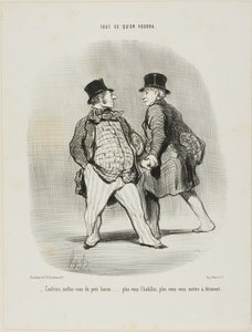 "- Cuidado, meu amigo, com o pequeno barão... quanto mais o vestires, menos seguro estarás", placa 49 de Tout Ce Qu