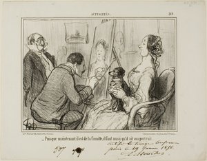 "- Como agora faz parte da família, deve também tirar o seu retrato", chapa 269 de Actualités de Honoré Victorin Daumier