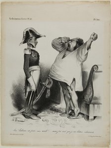 "- Senhor! Lisboa foi capturada. - aaaah!!!... e eu sonhava que tinha lutado corajosamente!", chapa 304 de Honoré Victorin Daumier