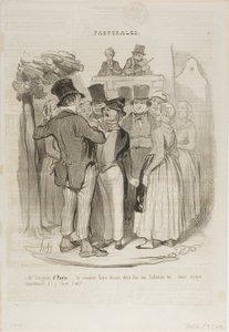 "- Então, Gringalet de Paris!.... dançarás duas vezes com a minha Catherine ...... tenta agora fazer-lhe olhinhos de ovelha", placa 27 de Pastorales de Honoré Victorin Daumier