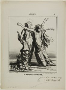 Um beijo de circunstâncias, chapa 50 de Actualités de Honoré Victorin Daumier