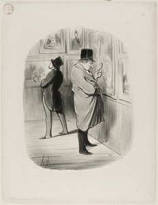 Um verdadeiro amante da arte, placa 66 de Les Bons Bourgeois de Honoré Victorin Daumier