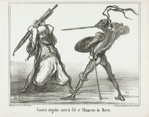 Uma batalha insólita entre El Cid e o imperador de Marrocos, placa 117 de Actualités de Honoré Victorin Daumier