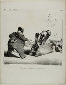 Um grande morteiro de curto alcance, placa 488 de Honoré Victorin Daumier