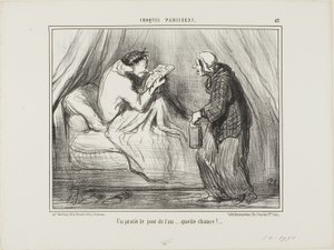"Um protesto no dia de Ano Novo! Que sorte! ...........", chapa 42 de Croquis Parisiens de Honoré Victorin Daumier