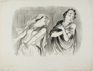 Andrómaca. "- O destino da nossa família foi a morte impiedosa, o meu marido foi torturado até ao fim do seu fôlego", placa 6 de Physionomies Tragiques de Honoré Victorin Daumier