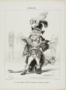 O cidadão Thiers a experimentar um novo traje, chapa 114 de Actualités de Honoré Victorin Daumier