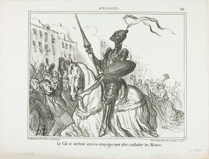 El Cid também entra em campo para lutar contra os mouros, placa 116 de Actualités de Honoré Victorin Daumier