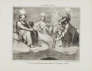 Até os planetas estão a observar com interesse a chegada do famoso cometa, placa 9 de La Cométe De 1857 de Honoré Victorin Daumier