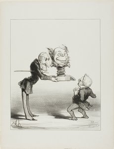 O Padre Molé leva presentes de Ano Novo à pequena Thiers, chapa 62 de Actualités de Honoré Victorin Daumier