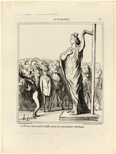 A França prepara-se para fazer passar os seus candidatos pela medida das normas, chapa 73 de Actualités de Honoré Victorin Daumier