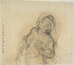 Mulher assustada de Honoré Victorin Daumier