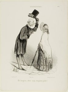 "Olá, Anjo, sempre bonito...", prato 3 de Coquetterie de Honoré Victorin Daumier