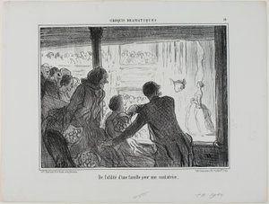 Como é útil para um cantor de ópera ter uma família, prato 14 de Croquis Dramatiques de Honoré Victorin Daumier