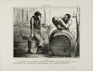 Em Bercy. "Estamos a fazer tudo para evitar que o rio Sena transborde... e ainda há pessoas que questionam as nossas boas intenções", placa 321 do Actualités de Honoré Victorin Daumier