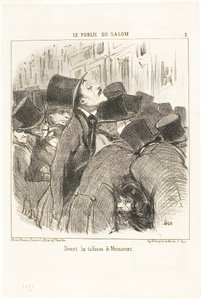 Em frente dos quadros de Meissonnier, placa 3 de Le Public Du Salon de Honoré Victorin Daumier